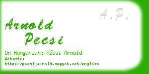 arnold pecsi business card